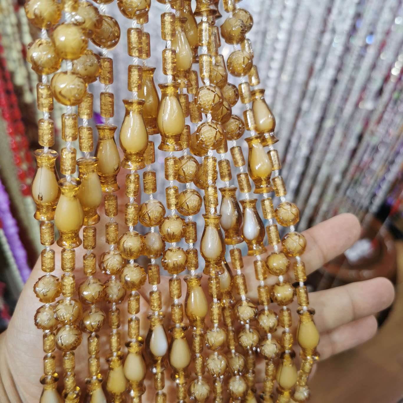Color line bead, plastic bead curtain, plastic door curtain, imitation crystal acrylic thumbnail