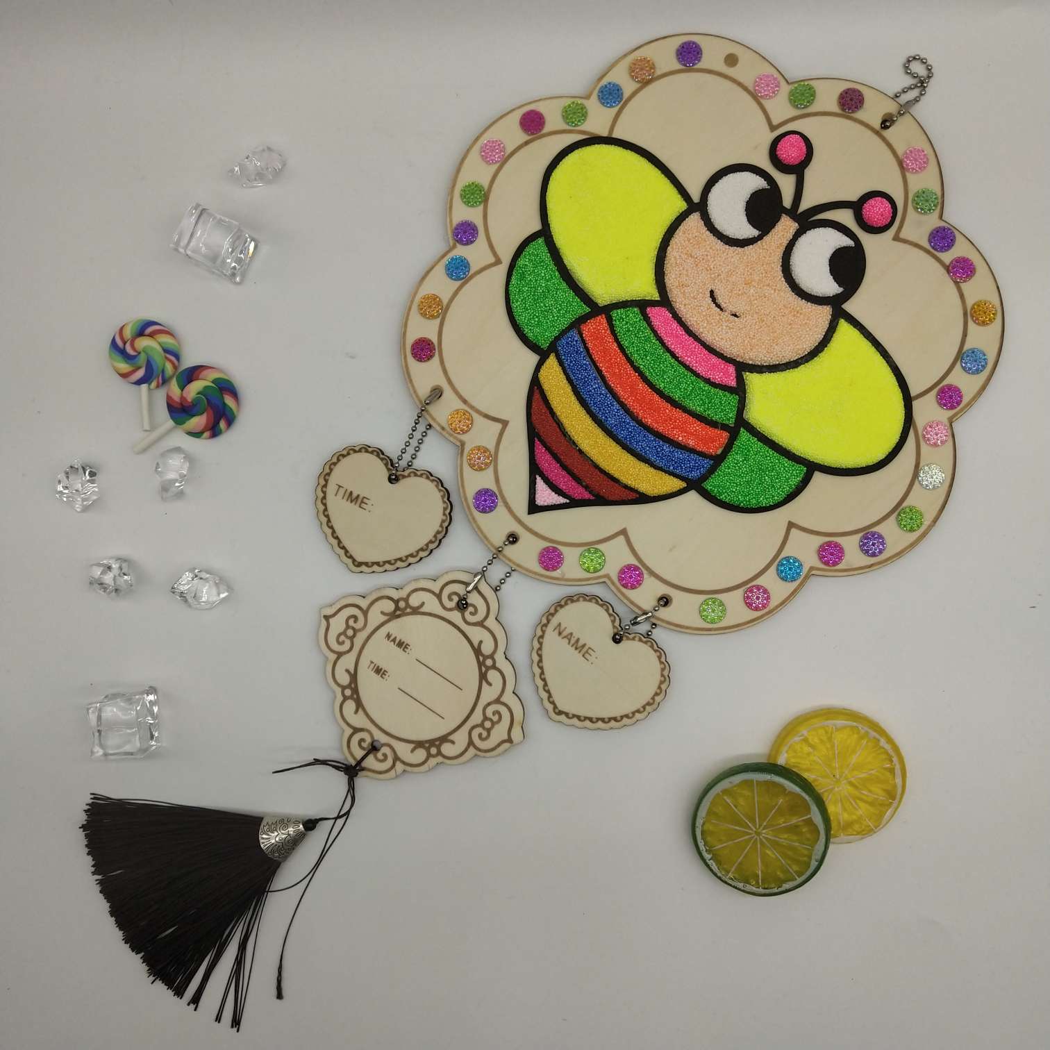 环保木质中国结雪花泥木板画配料好