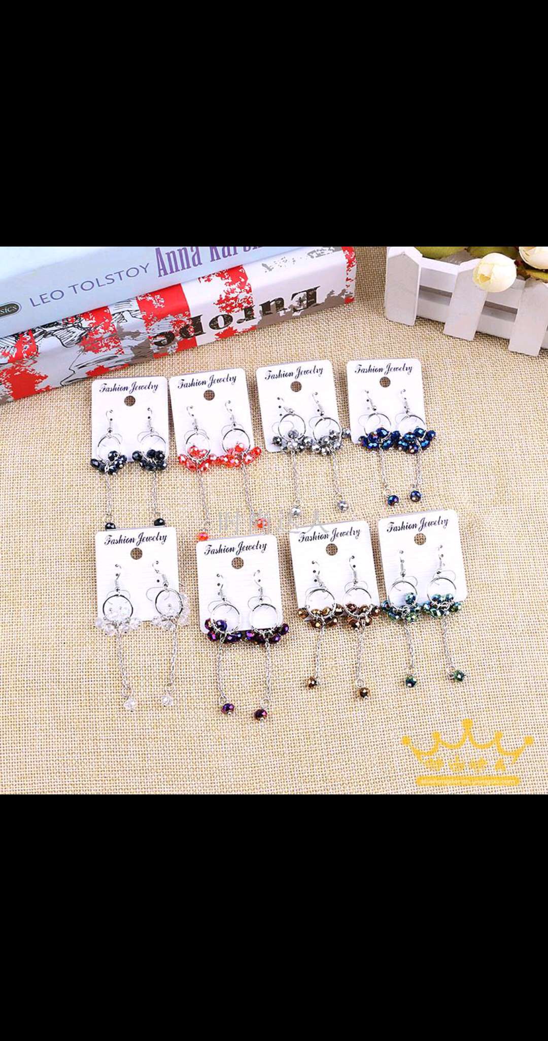Earrings, elegant long pendant, women's ear crystal jewelry, fashionable and individual stud earrings