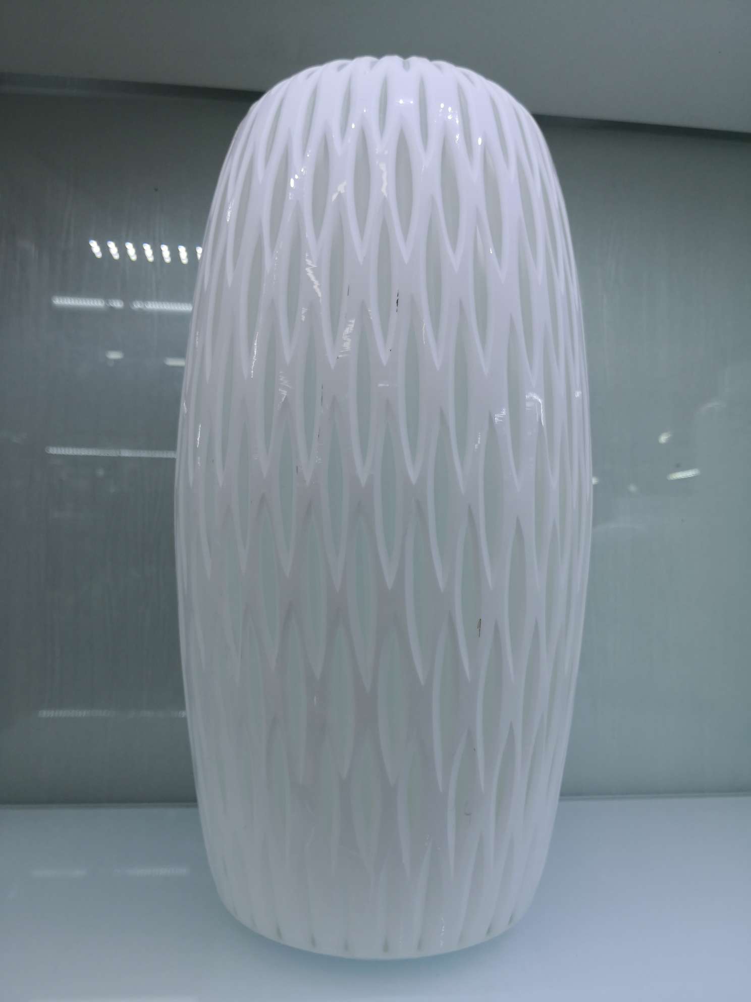 Kikumin Process French White Porcelain Hand-Carved Grinding Glass Vase Water Culture Rich Bamboo Illustration Flower Screen Living Room Sample Room Decoration Combination details Picture