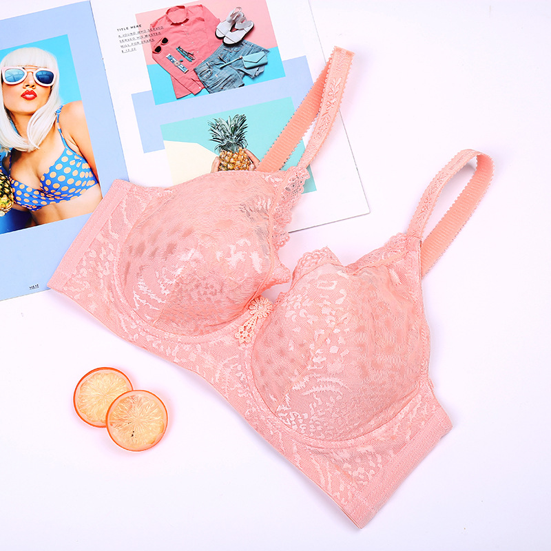 Summer New Non-Magnetic Soft Underwire Comfortable Breathable Bra Lace Lace Women's Underwear Push-Up Adjustment Bra undefined