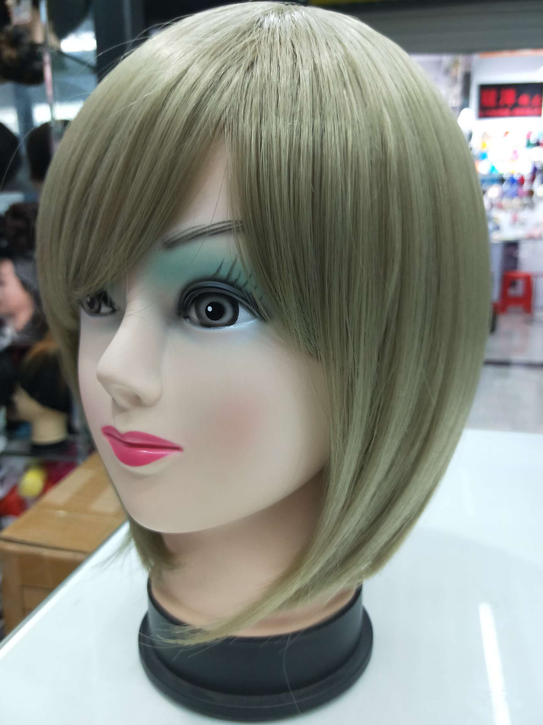 High temperature silk wig Bob women's hair style wig cap thumbnail