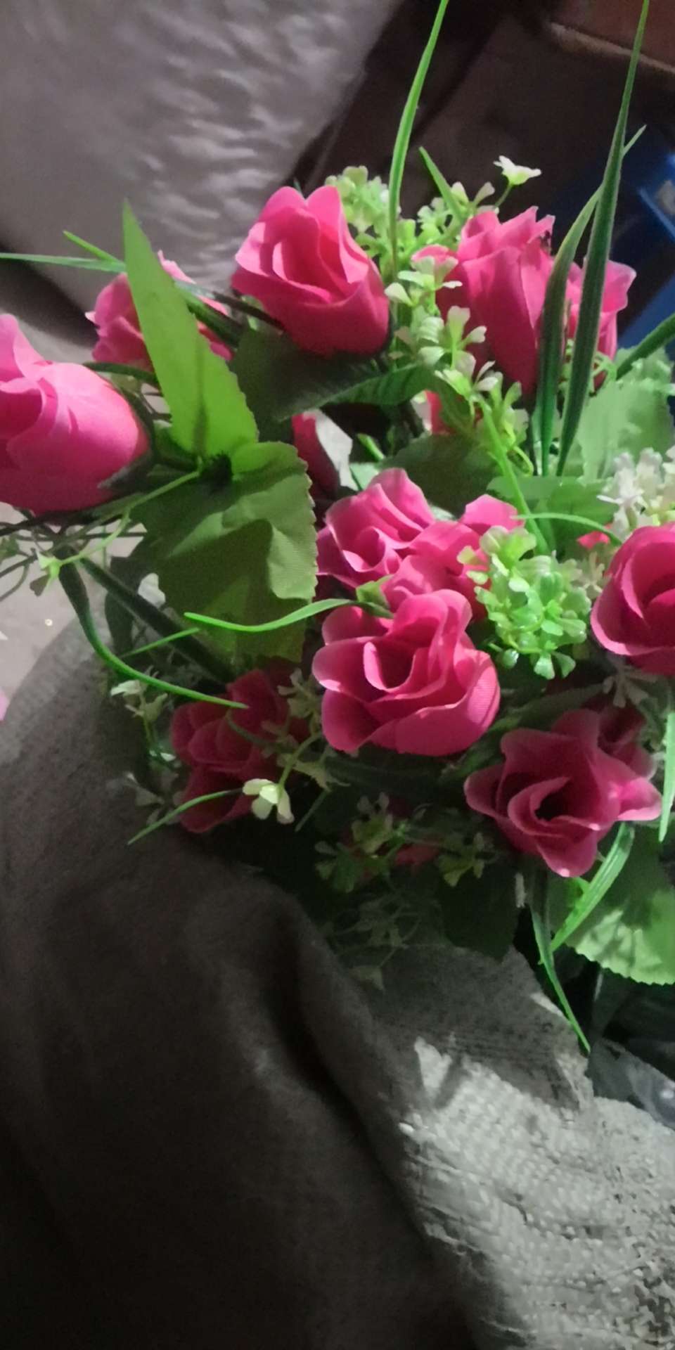 Artificial Flower Silk Flower Artificial Rose Wedding Plastic Bouquet 12 Rosebuds