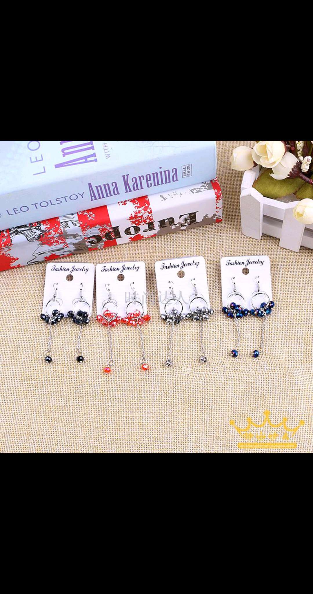 Earrings, elegant long pendant, women's ear crystal jewelry, fashionable and individual stud earrings undefined