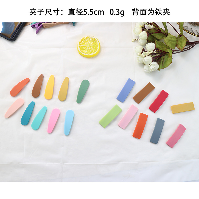 Candy color frosted hairpin South Korea joker water bangs BB clip cute girl heart color hair card manufacturers sales thumbnail