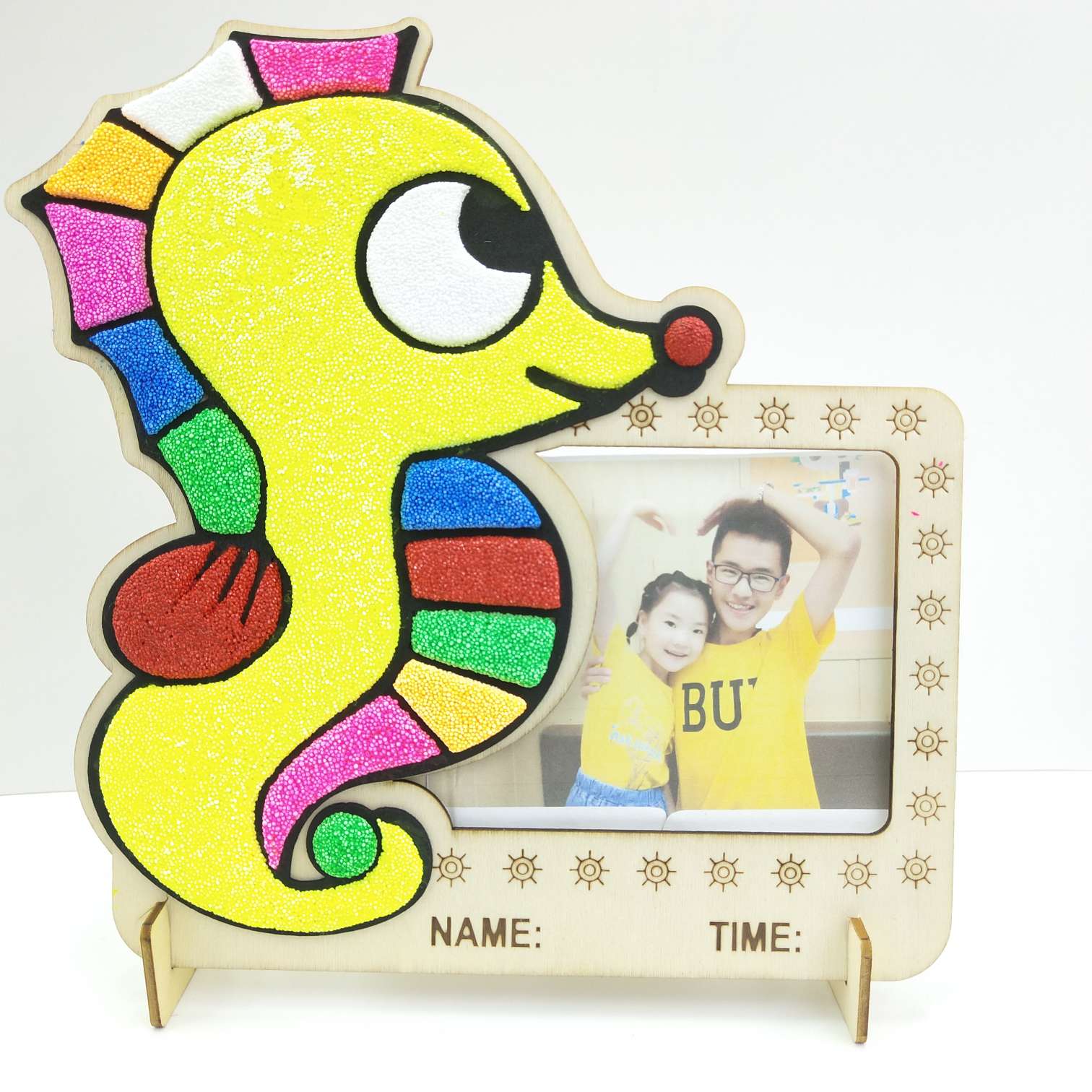 环保木质雪花泥画儿童手工制作玩具