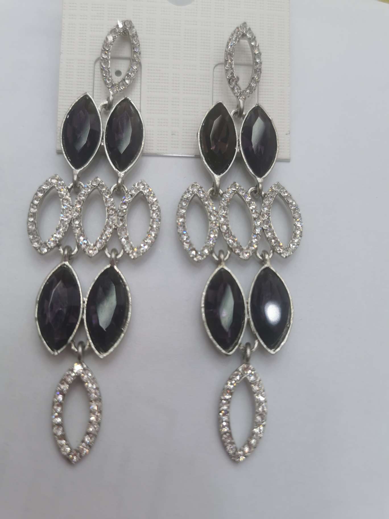 Diamond and glass earrings thumbnail