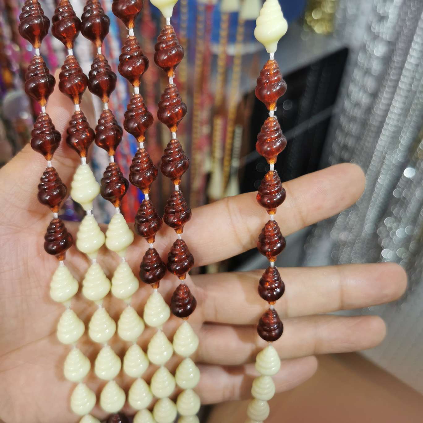 Double color connecting bead, plastic bead curtain, plastic door curtain, imitation crystal acrylic thumbnail