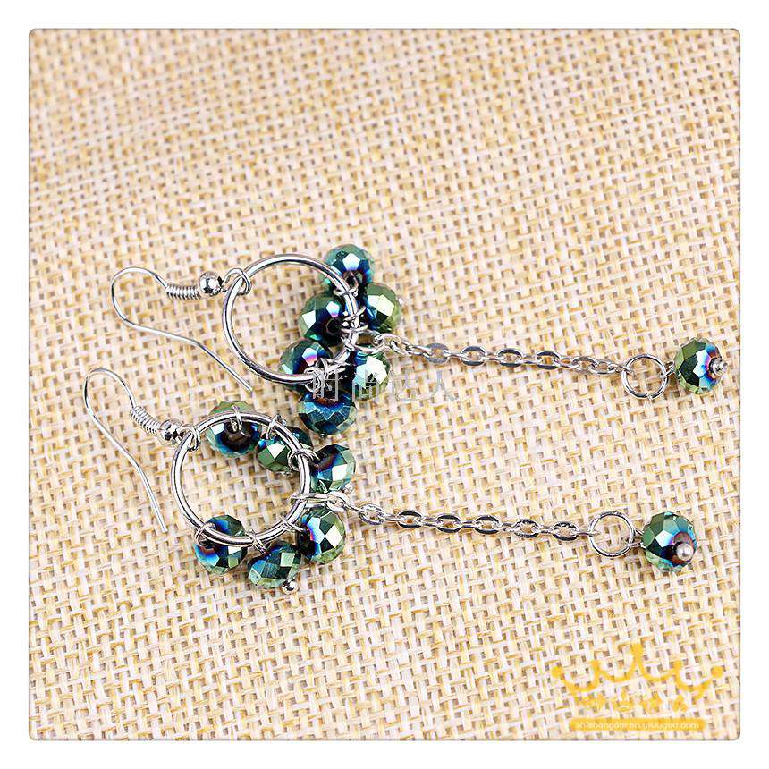 Earrings, elegant long pendant, women's ear crystal jewelry, fashionable and individual stud earrings Specification image