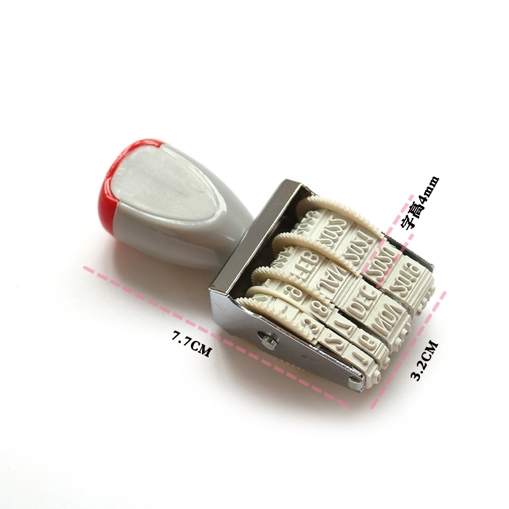 Manufacturer direct selling 400 seal word height 4mm English Spanish adjustable year month day roller wheel date stamp