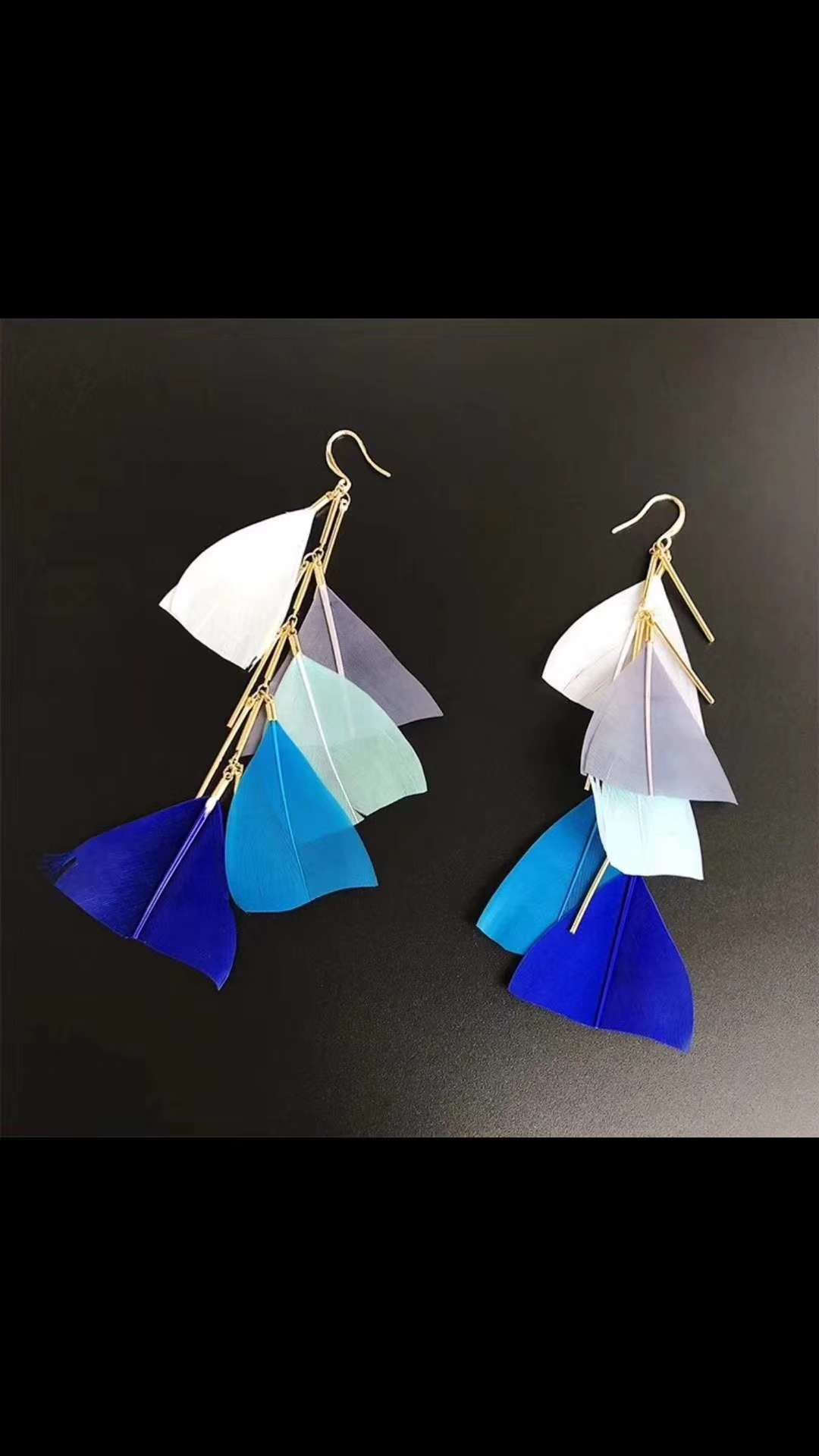 Butterfly jewelry long earrings trend feather woman