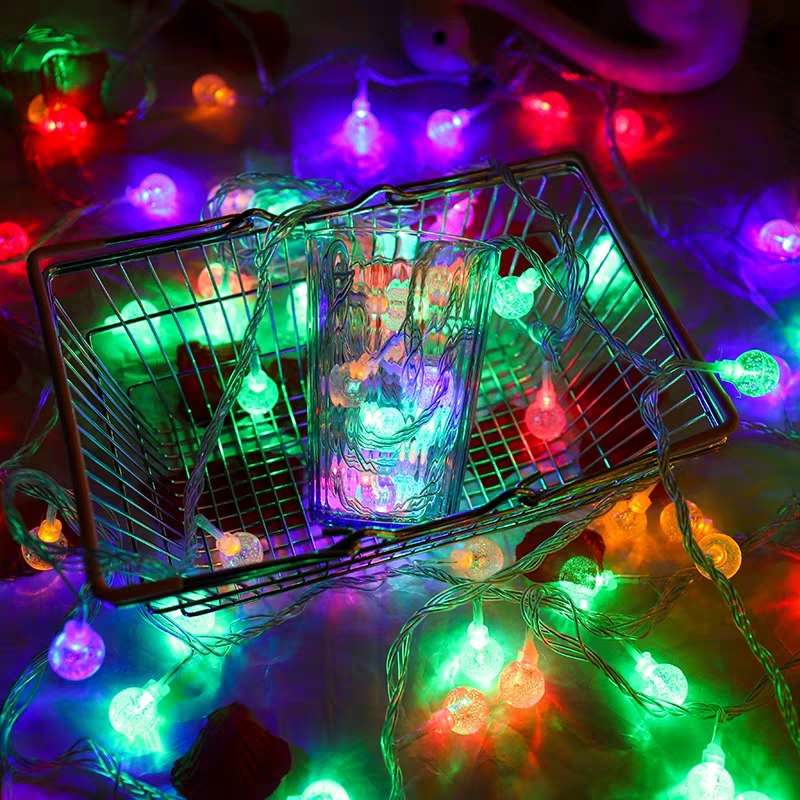 Battery box, electric bubble ball string lights, round small ball light strips, landscape courtyard colorful light string decoration, outdoor full of stars Application Scenario