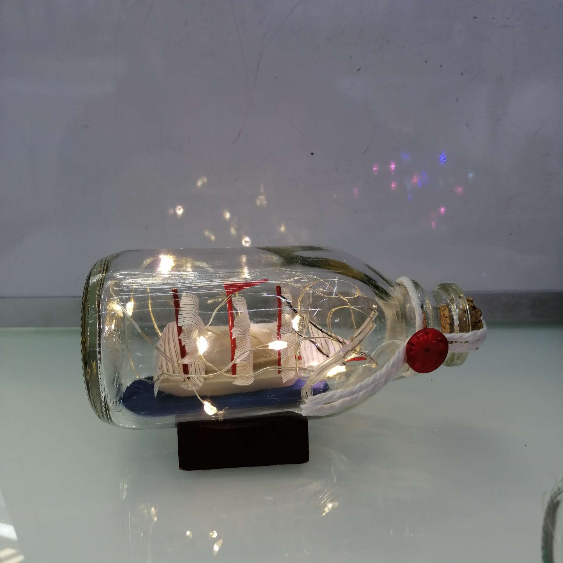 Ship in a bottle Drift bottle Wishing bottle drift bottle with light thumbnail