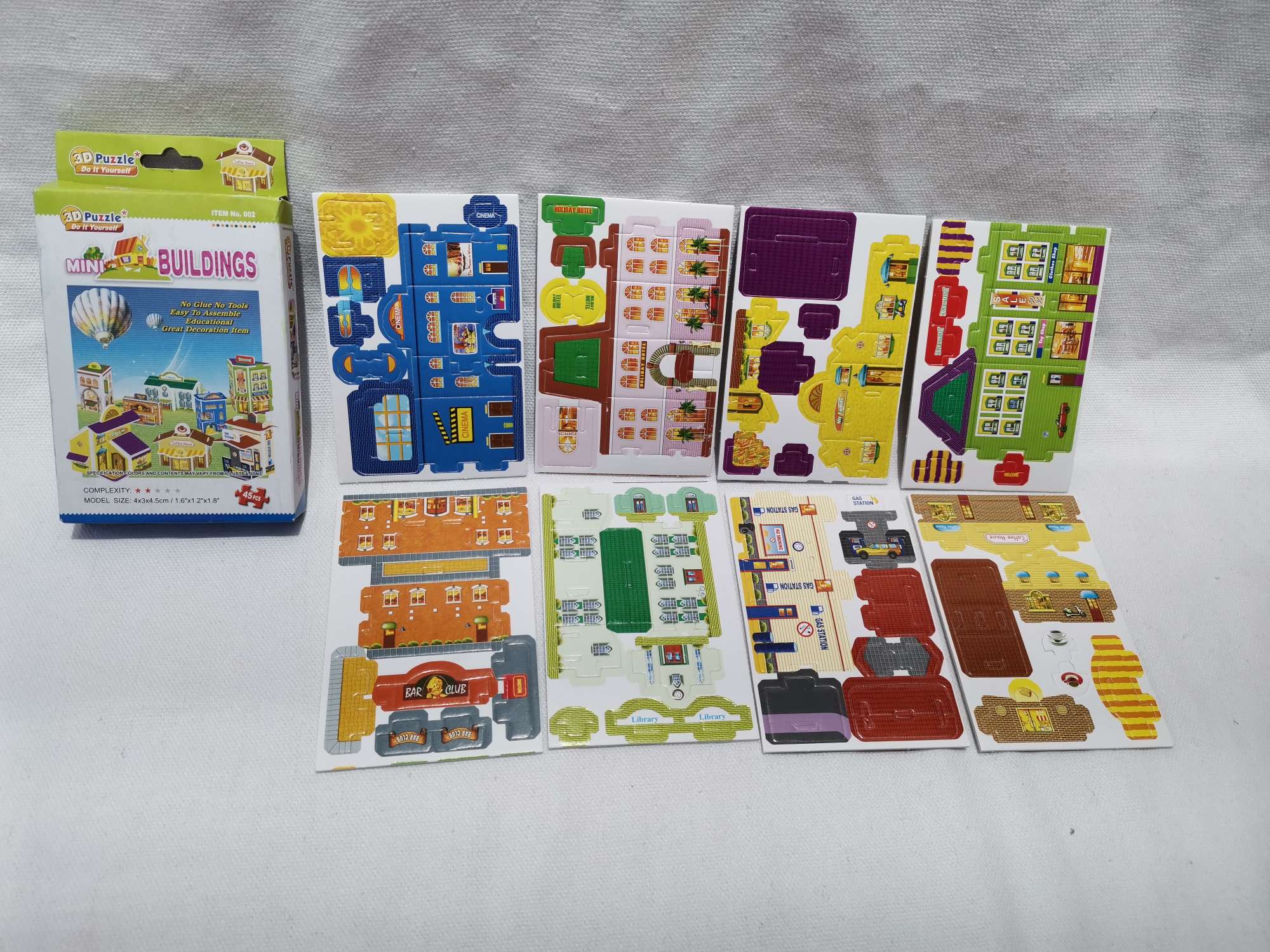 DIY儿童益智拼图模型玩具飞机恐龙小屋模型促销品赠品礼品白底实物图