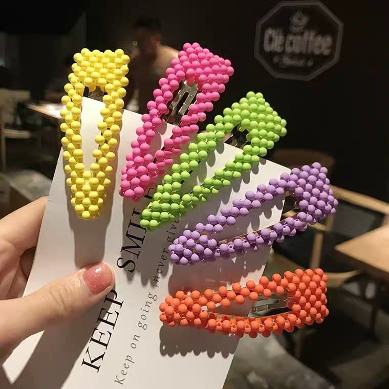 韩国东大门彩色泫雅珍珠发夹仙女百搭bb夹刘海夹可爱发卡