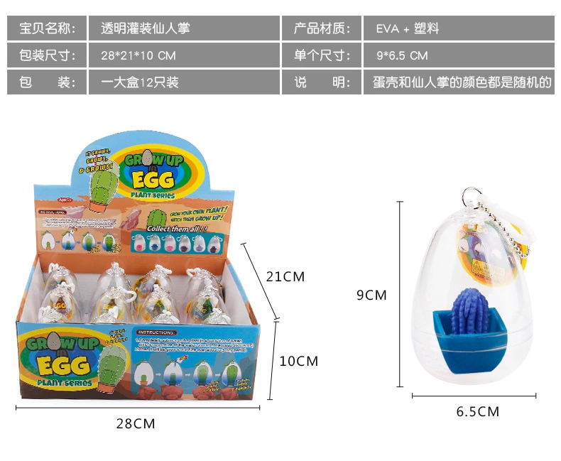 厂家直销，泡水膨胀益智玩具孵化恐龙蛋 摆件，超声波仙人掌