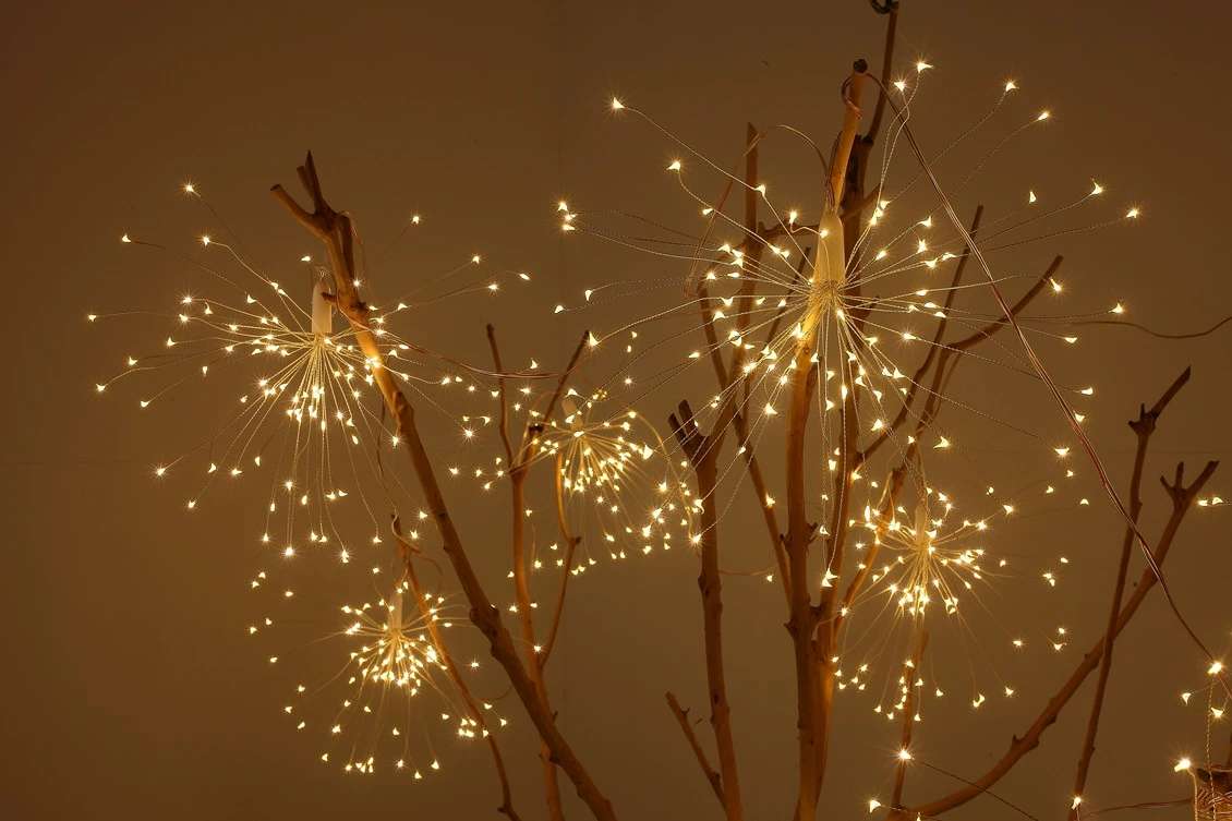 Dandelion lamp 3-meter smoke lamp, solar-powered ground-inserted dandelion lamp string, outdoor waterproof Christmas decorative lamp, bestseller on Amazon Item Picture