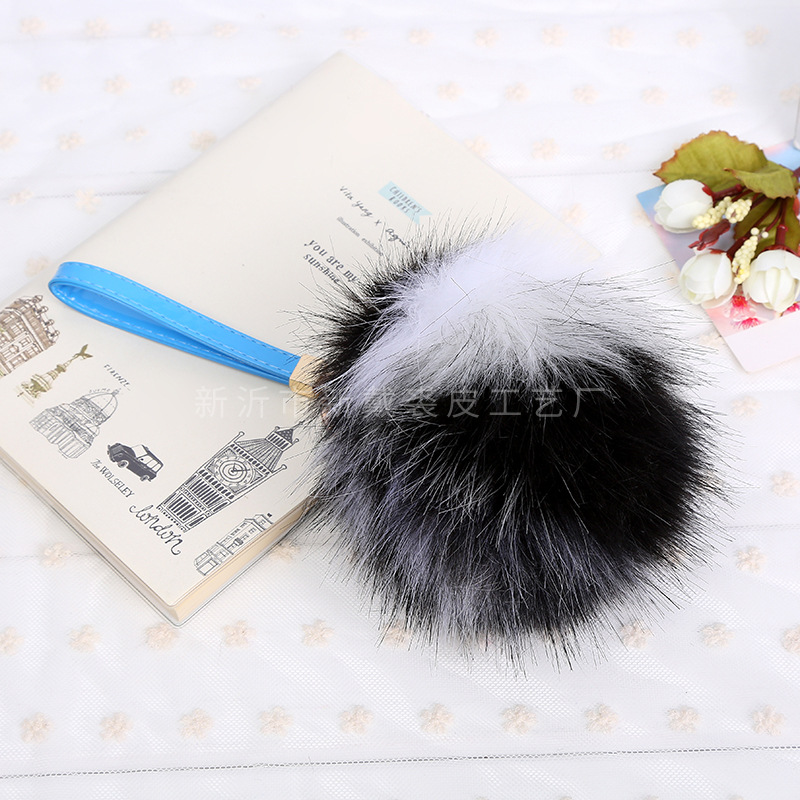 仿狐狸毛毛球混彩毛球炫彩毛球 定制多彩环保材质仿狐狸毛球白底实物图