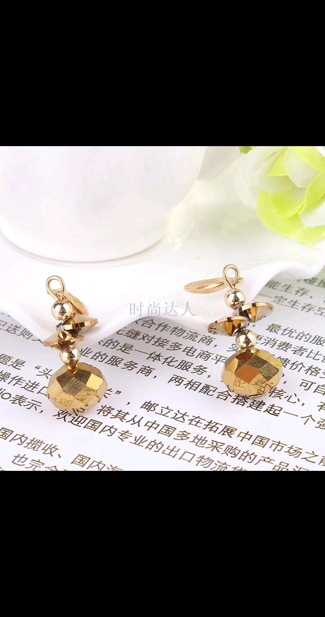 New earrings, geometric round beads, black balls, black agate, simple style earrings, women's stud earrings wholesale Item Picture