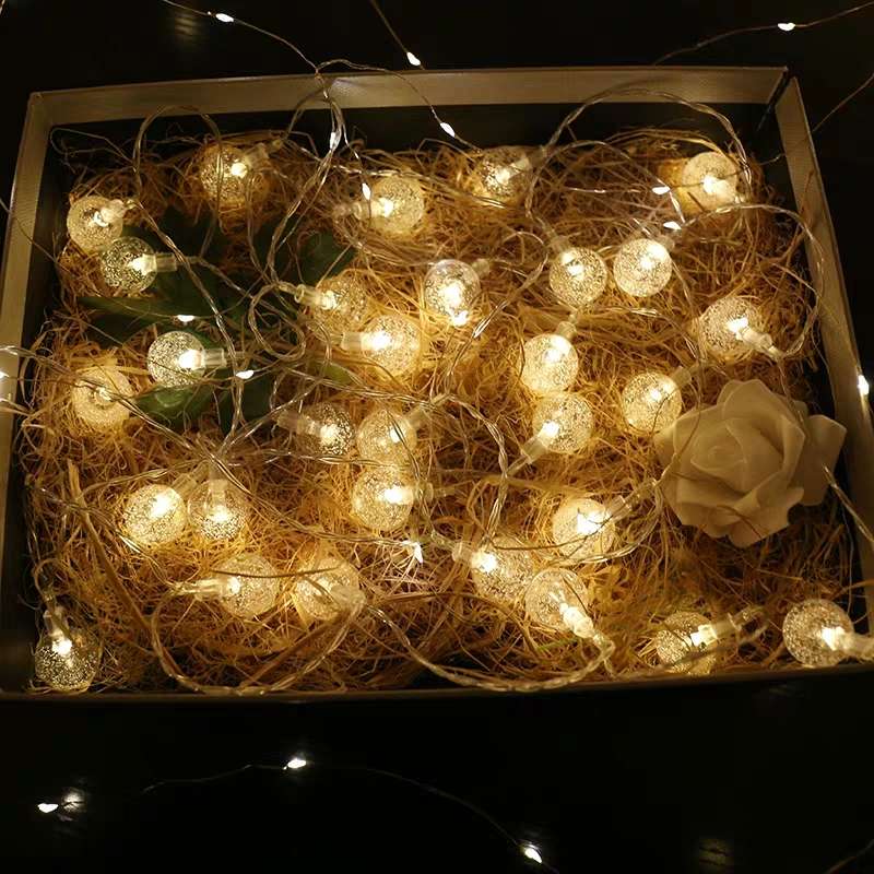 Battery box, electric bubble ball string lights, round small ball light strips, landscape courtyard colorful light string decoration, outdoor full of stars Specification image