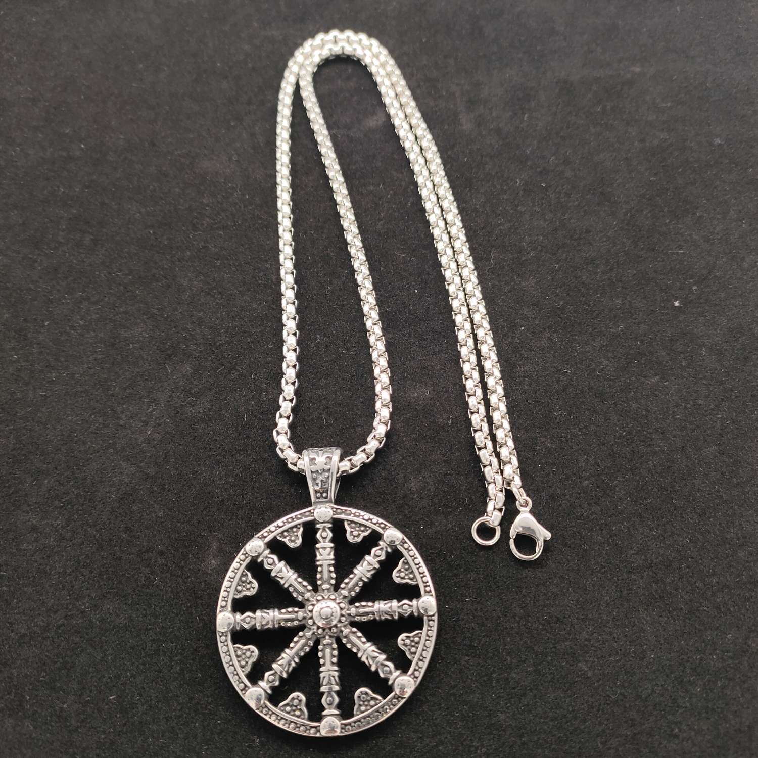 Square Pearl Necklace With Stainless Steel Pendant Specification drawing