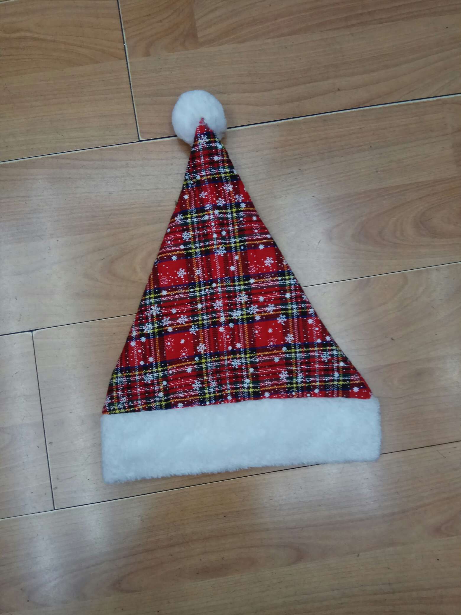 Christmas checkered hat