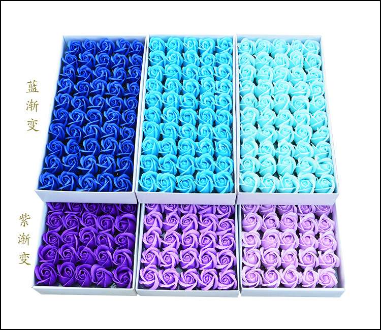 2层花头仿真袋包装假玫瑰花只一朵肥皂香皂花束情人节小礼物