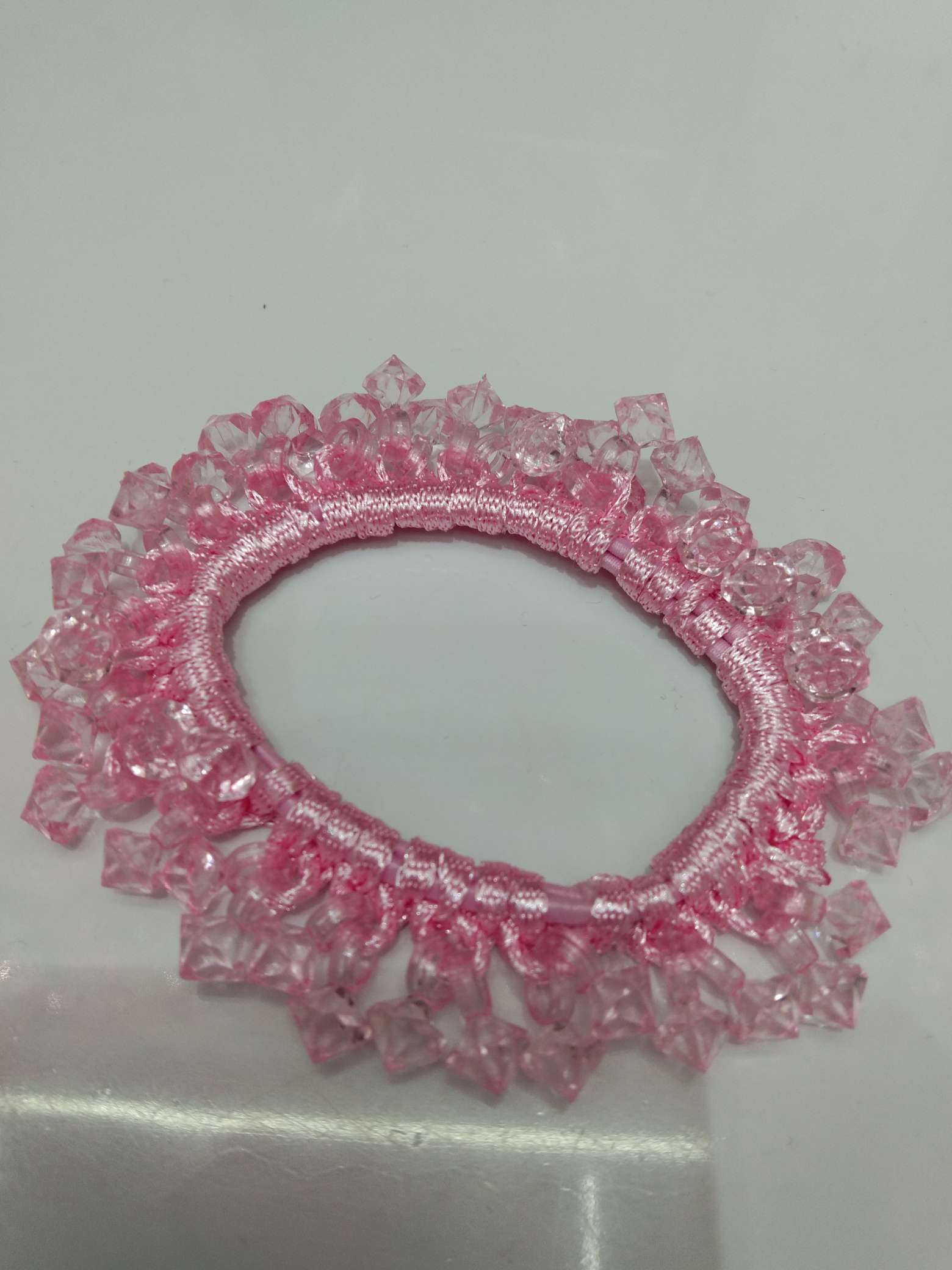 Transparent small bead hair ring thumbnail