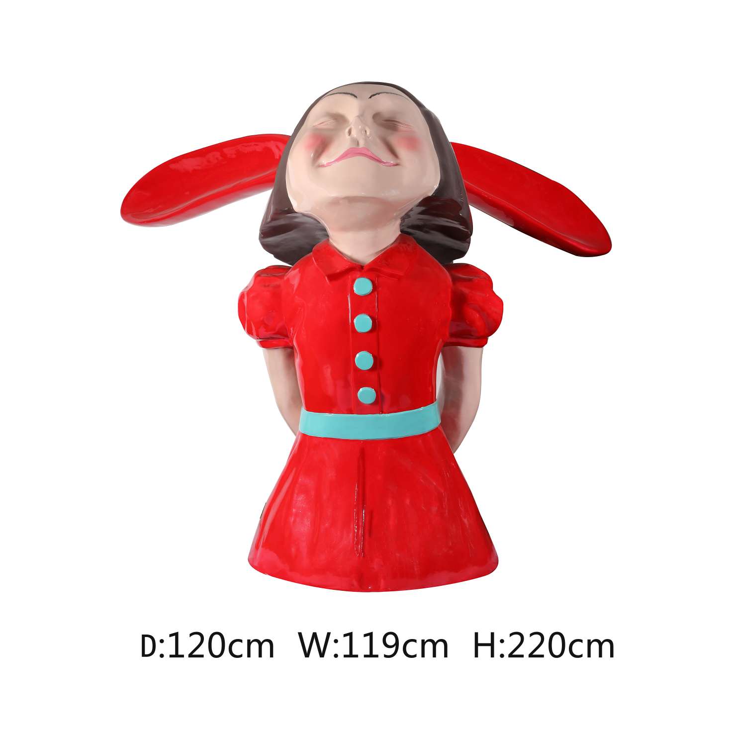 Creative decorative items for shopping malls, fiberglass sculptures for entrance decoration, home bunny girls, height 220*119*120