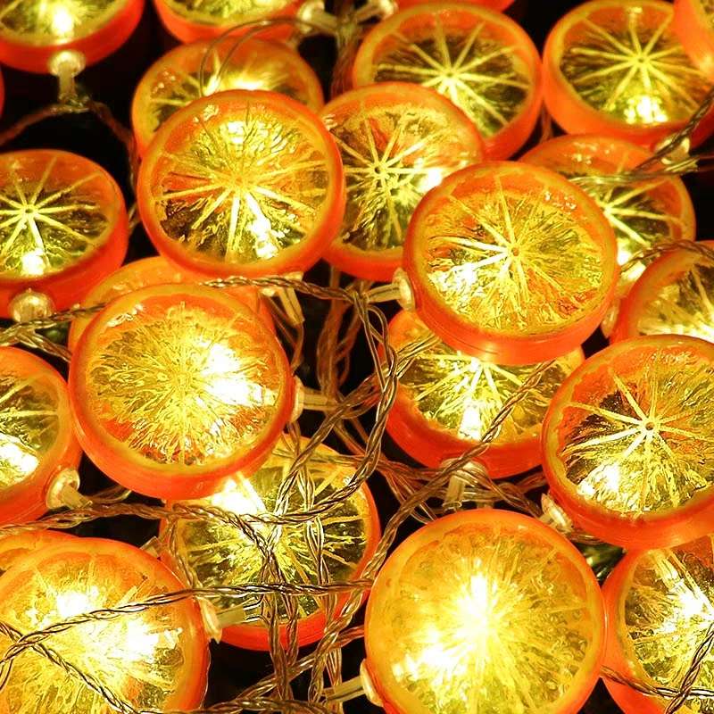 10L orange light string, LED lemon light string, solar USB battery, fruit-shaped summer party birthday decoration website Specification image