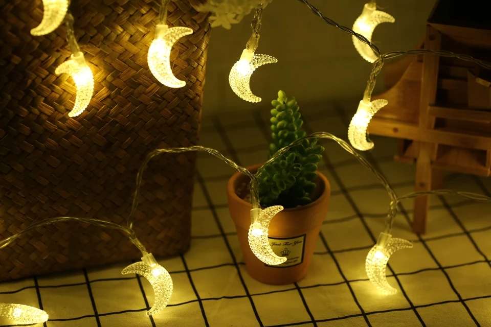 20L moon light string, 4-meter LED light string, star and moon light, full sky star, festival five-pointed star, curtain light, ins Internet celebrity girl heart, star Christmas colorful light