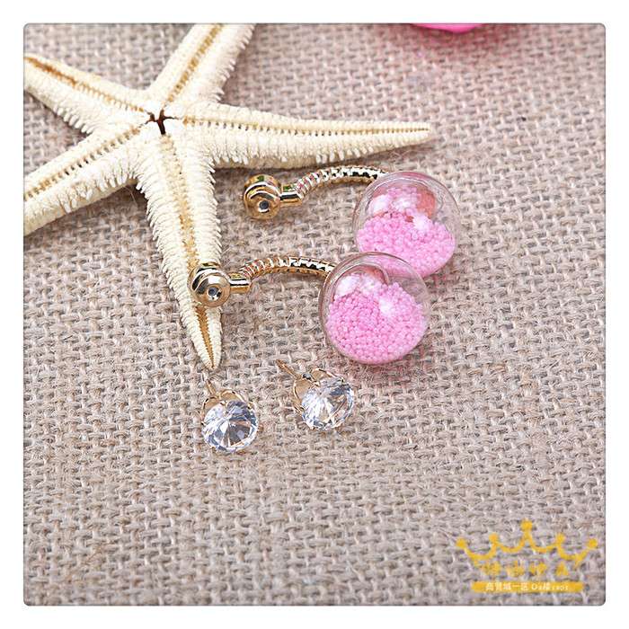 Diamond-encrusted crystal stud earrings for women, super sparkling earrings, glass ball twist bending machine imitation diamond stud earrings undefined