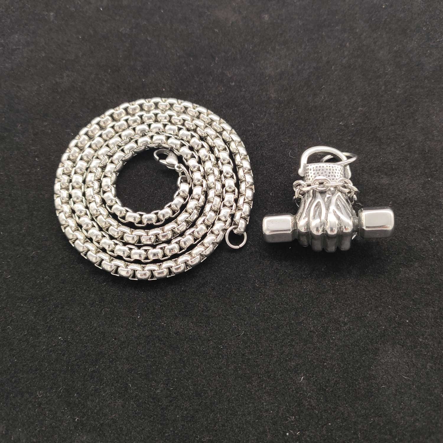 Square Pearl With Stainless Steel Pendant Necklace Specification drawing