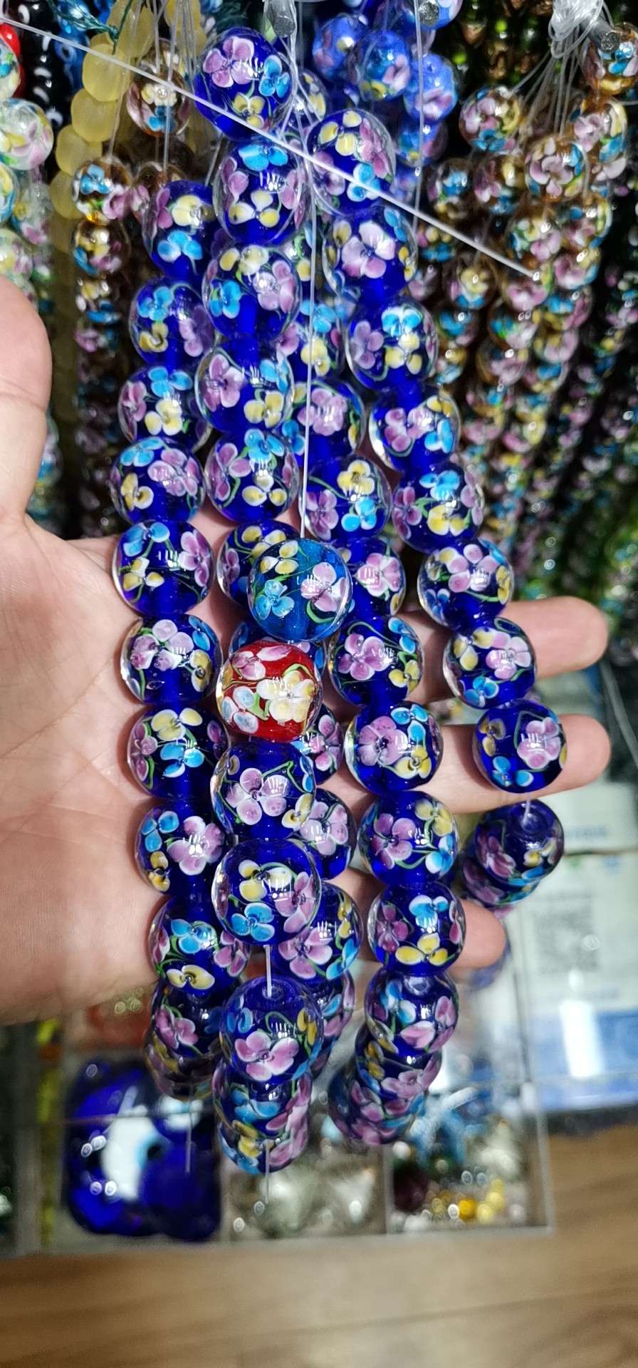 精美夜光内花琉璃珠手链项链耳环手机链等饰品配饰详情图8