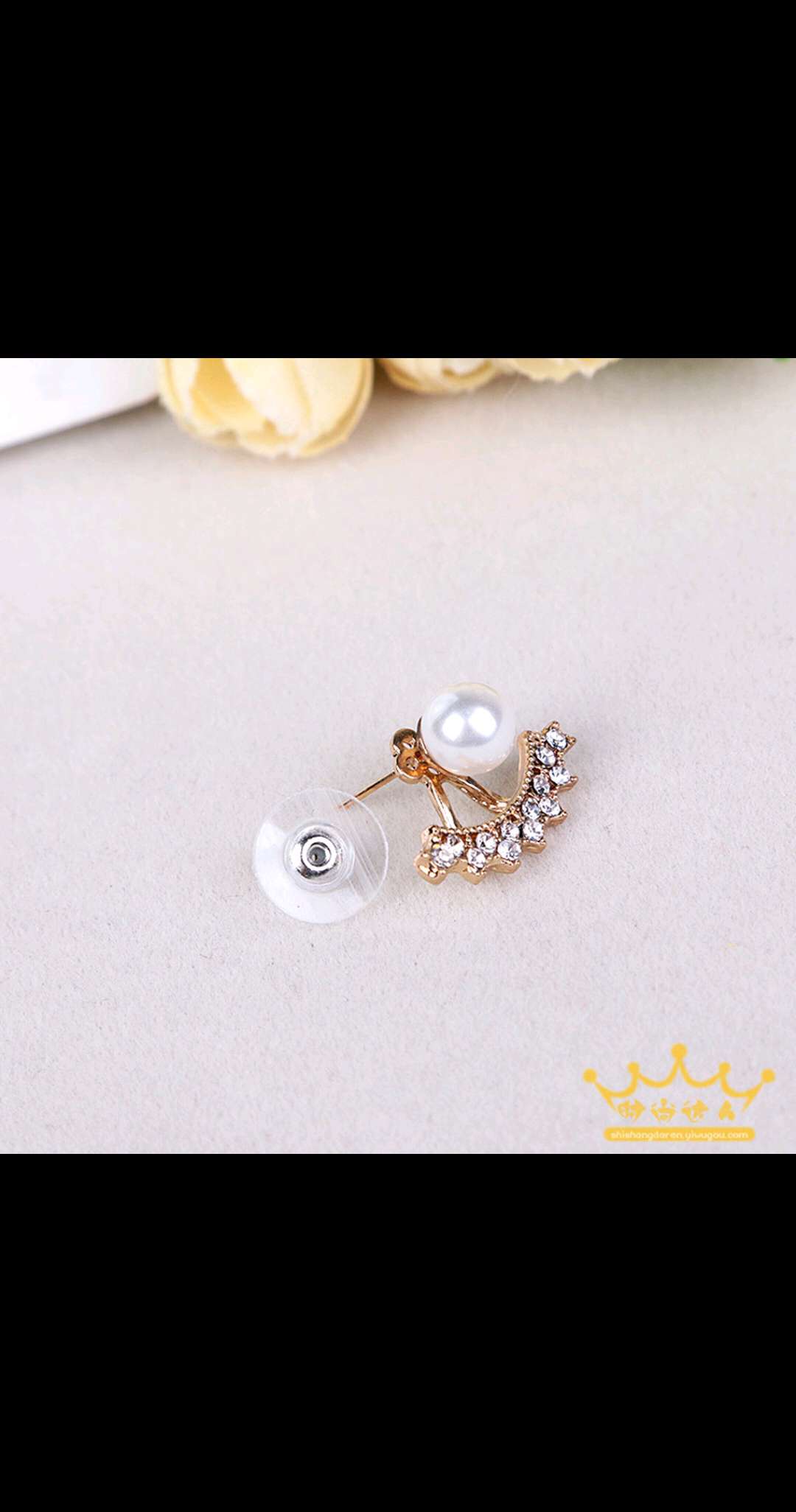 Korean version pearl and diamond earrings, earrings, earrings, and a row of pearl stud earrings Application Scenario