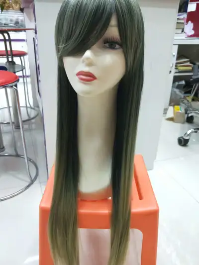 High Temperature Silk Wig Straight Hair Gradual Change Full Head Wig Cap Classic Invisible Traceless Natural One-Piece Hair Extensions