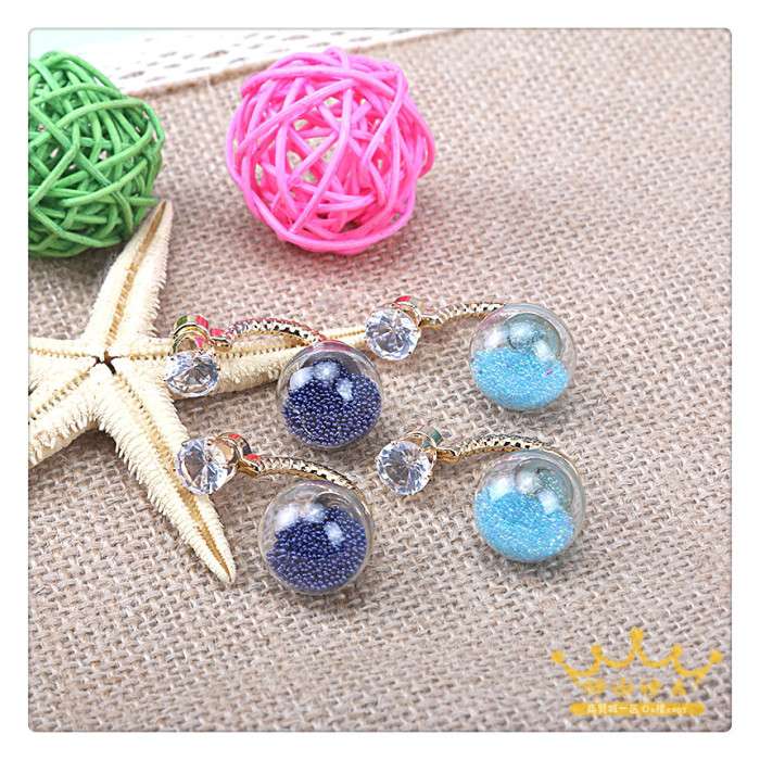Diamond-encrusted crystal stud earrings for women, super sparkling earrings, glass ball twist bending machine imitation diamond stud earrings Specification image