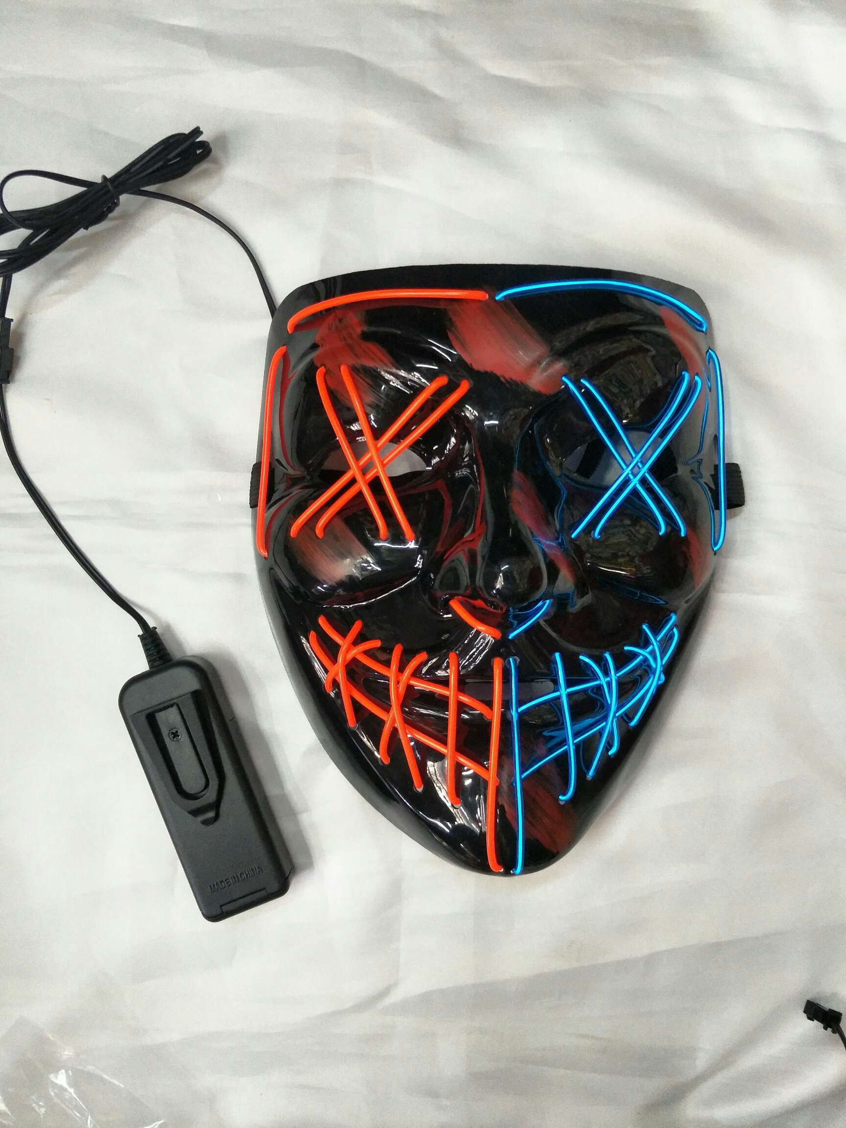 爆款双色黑色冷光面具