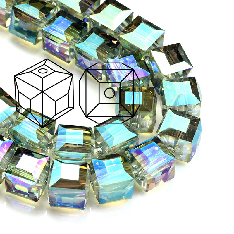 仿进口水晶立方珠子4MM方糖 爆款项链珠 玻璃配件diy材料详情图1