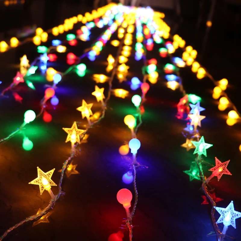 20L frosted ball light string, Amazon wholesale led factory, round ball star light, Christmas decorative color light, festival decoration frosted ball light string Application Scenario