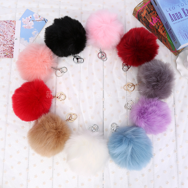 毛毛球挂件12厘米仿狐狸毛毛球 包包手机钥匙服装百搭挂件