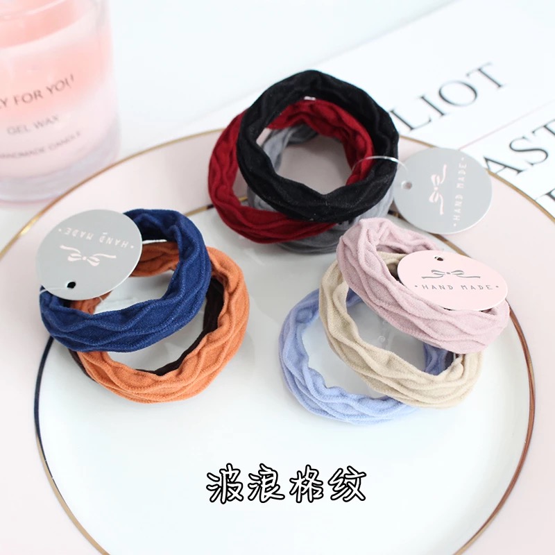 Wave grid not out of silk hair ring hair cord rubber band towel ring thumbnail