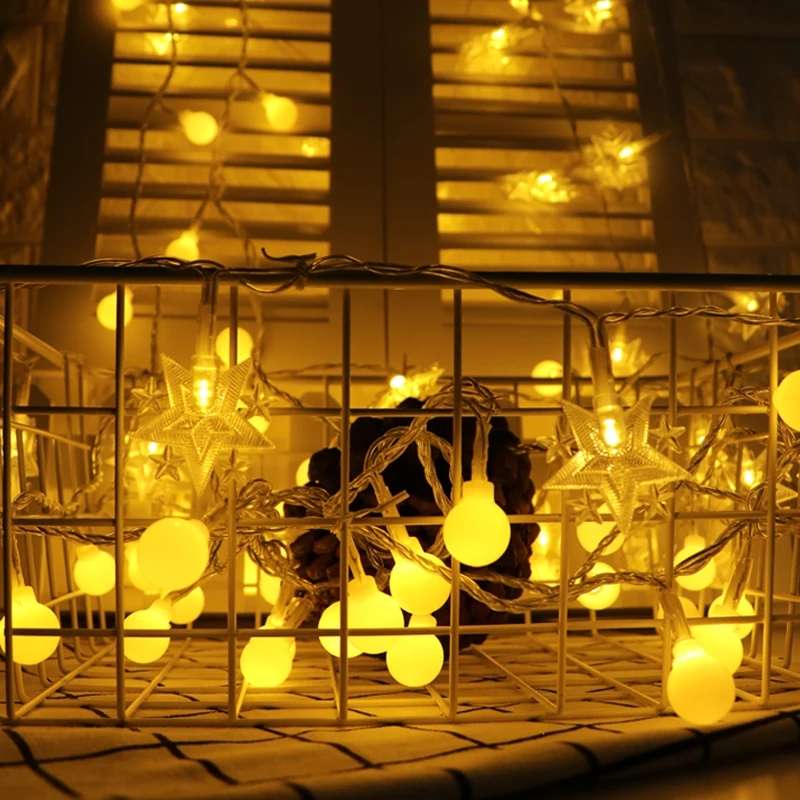 20L frosted ball light string, Amazon wholesale led factory, round ball star light, Christmas decorative color light, festival decoration frosted ball light string Item Picture