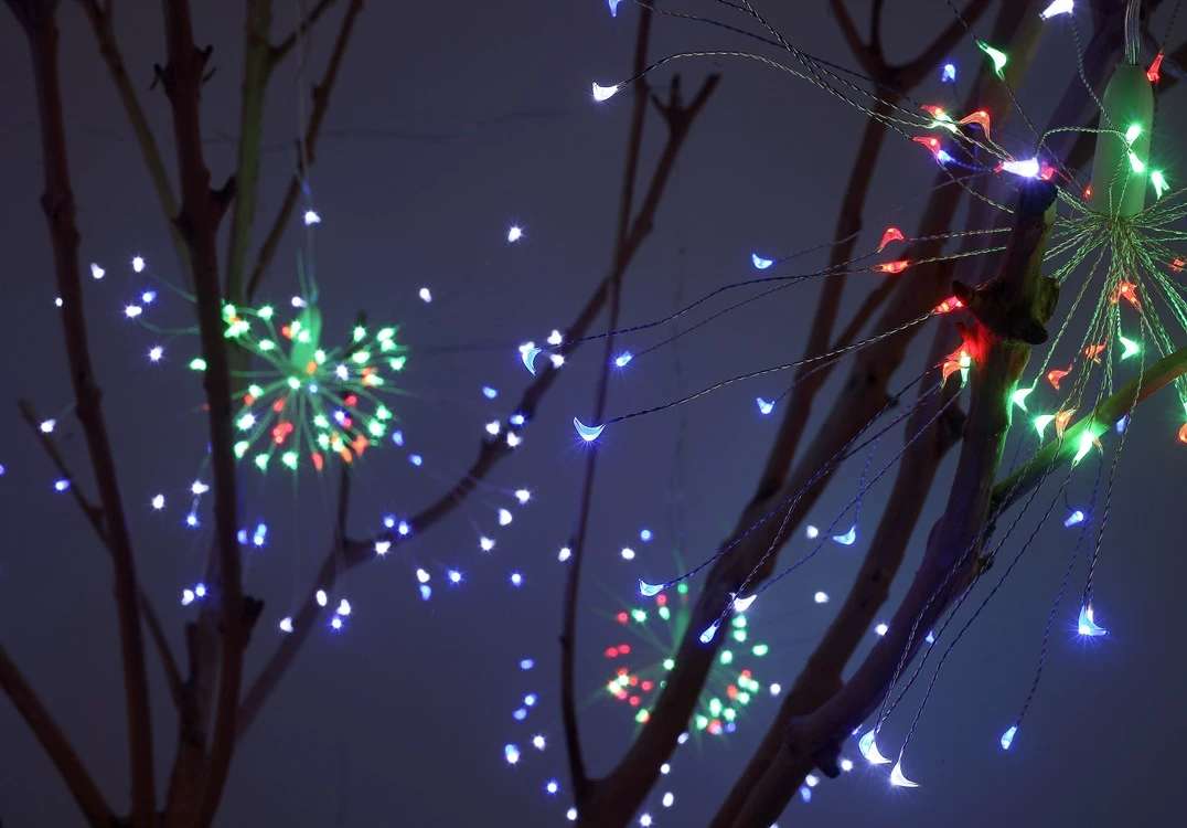 Dandelion lamp 3-meter smoke lamp, solar-powered ground-inserted dandelion lamp string, outdoor waterproof Christmas decorative lamp, bestseller on Amazon details Picture