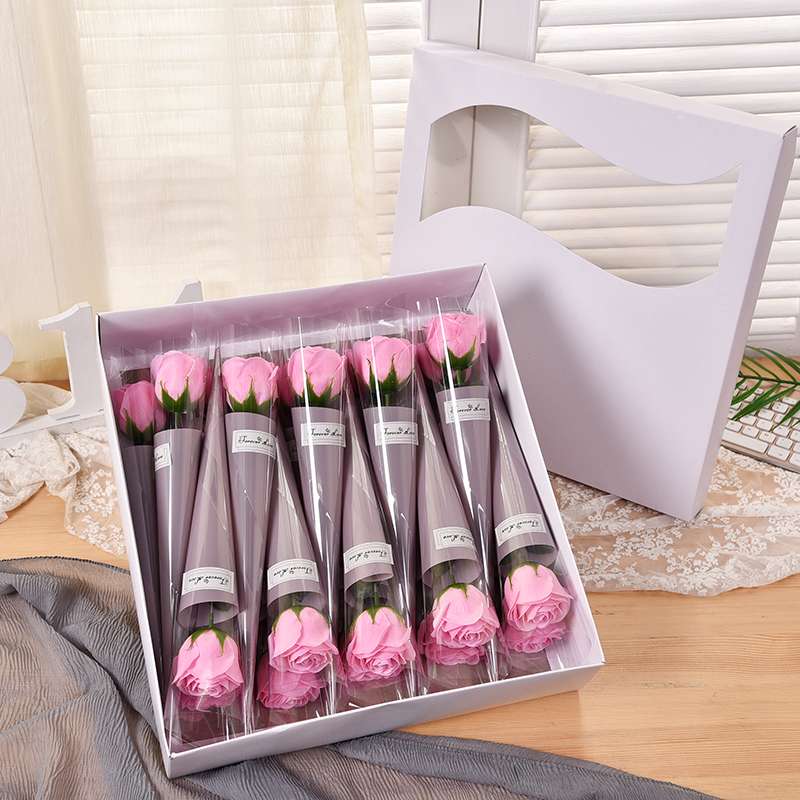 Creative soap flower gifts for Valentine's Day and Mother's Day, rose handicrafts, soap flower decorative gifts, artificial flowers, single roses Specification image
