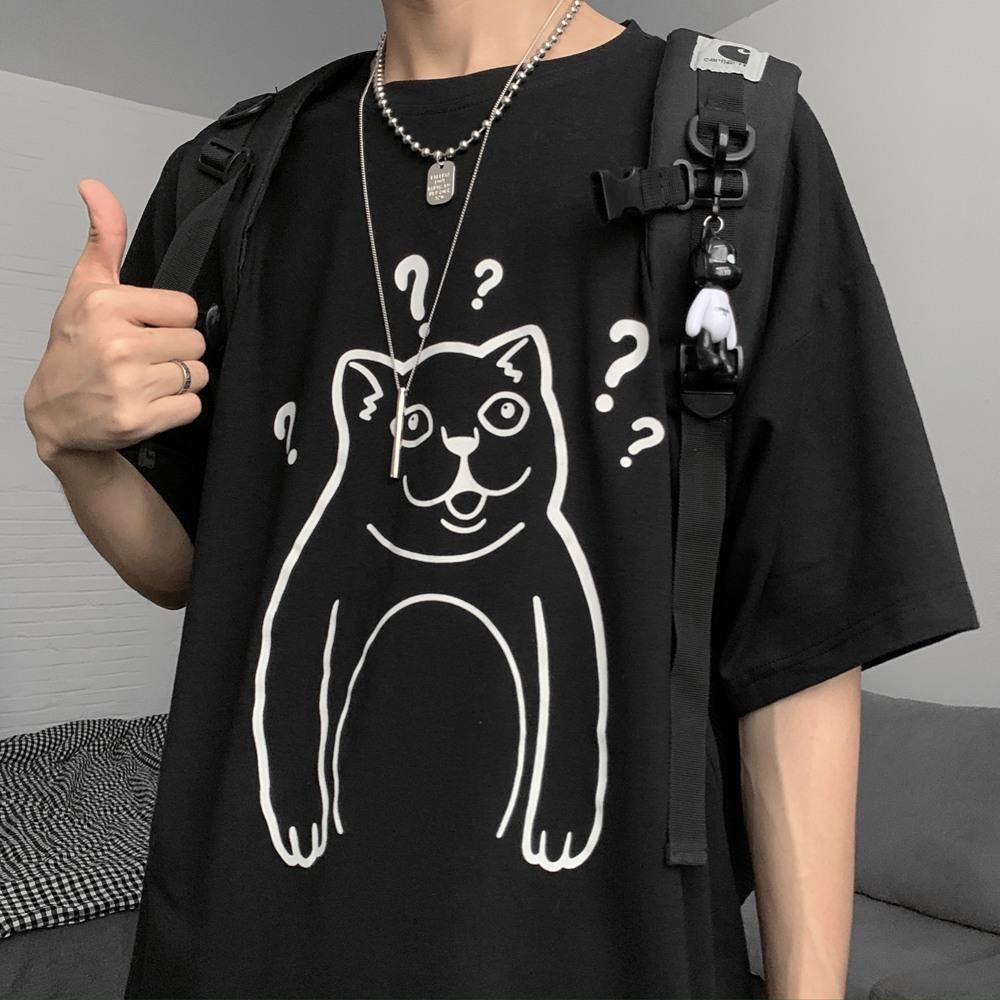 Men's new popular logo embroidered T-shirt men's cotton summer men's short-sleeved Korean version of loose clothing thumbnail