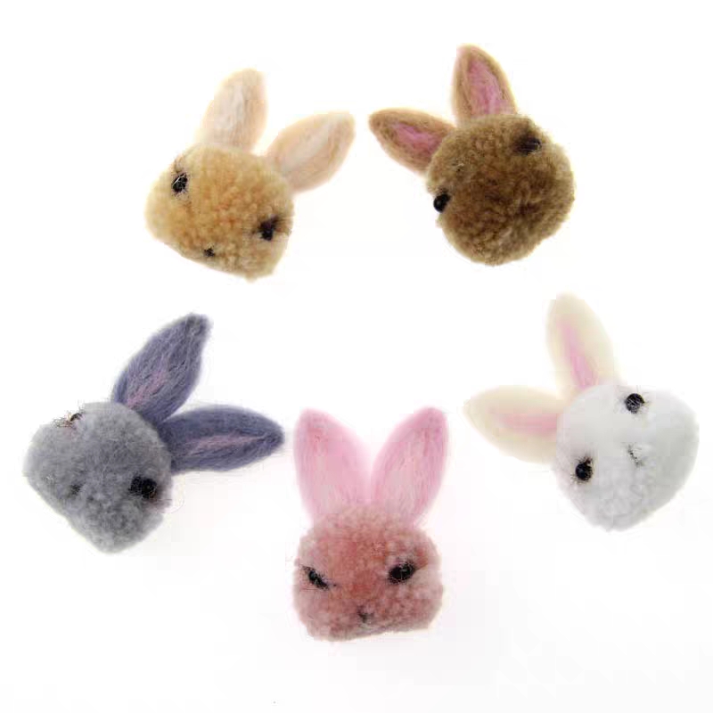 Wool felt Pengpeng Rabbit Animal 3.5 Horn Rabbit Children's headwear DIY Pendant brooch Children's sun Hat Trendy accessories details Picture