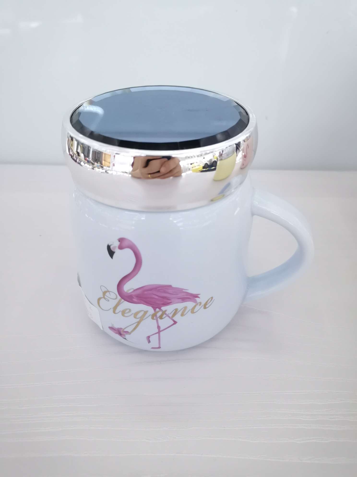 Classic and fresh glazed flamingo mirror ceramic cup, coffee cup, water cup Specification image