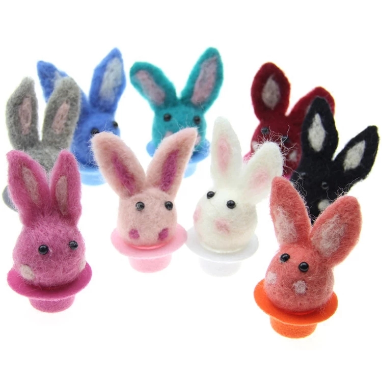 Rabbit wool felt, Poke Poke Fun, DIY finished products, materials, accessories, headwear, brooches, pendants, children's hats