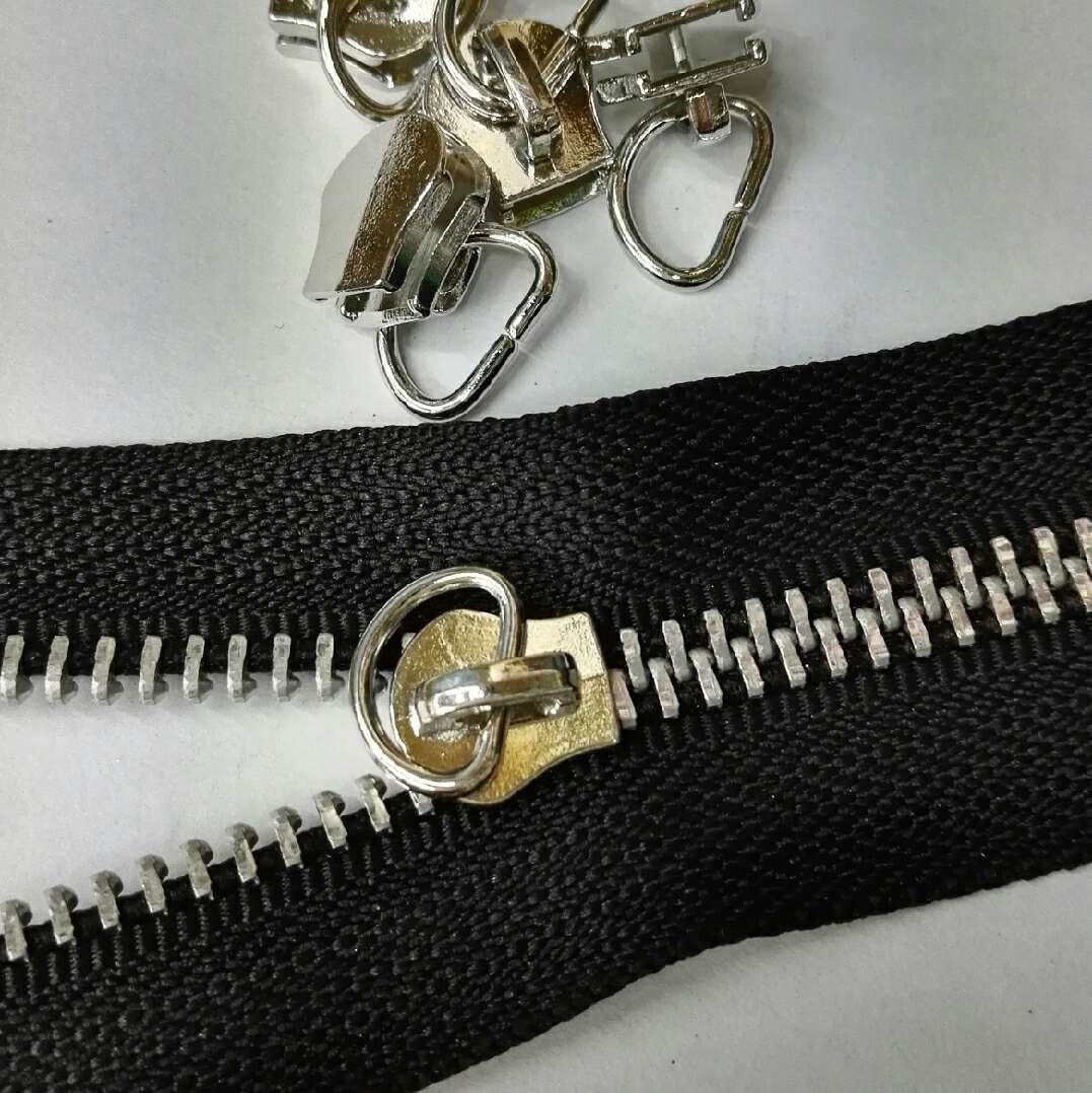 5. No. Metal aluminum tooth zipper hanging white 1CM half-round zipper head luggage garment home textile general